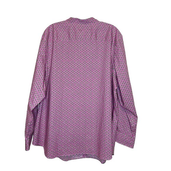 Lauren Ralph Lauren Pink Stretch Non Iron‎ Button Up Blouse Band Collar XL - Picture 2 of 11